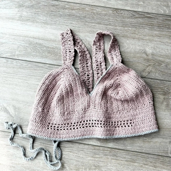Handmade V Neck Crochet  Bralette Cami One Size - Picture 4 of 13